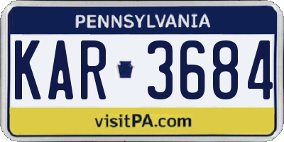 PA license plate KAR3684