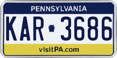PA license plate KAR3686