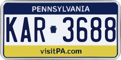 PA license plate KAR3688