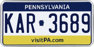 PA license plate KAR3689