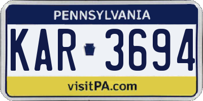 PA license plate KAR3694