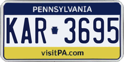 PA license plate KAR3695