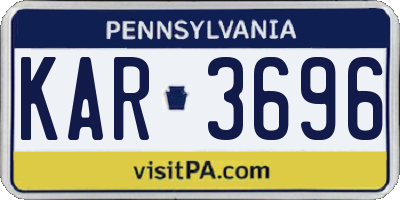 PA license plate KAR3696