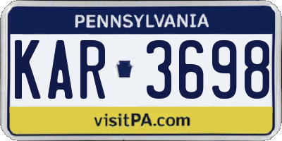 PA license plate KAR3698