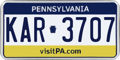 PA license plate KAR3707