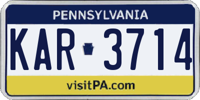 PA license plate KAR3714