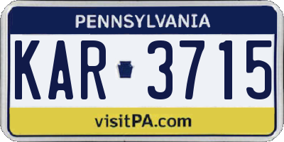 PA license plate KAR3715