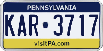PA license plate KAR3717