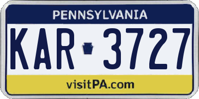 PA license plate KAR3727