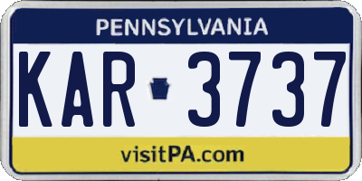 PA license plate KAR3737