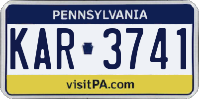 PA license plate KAR3741
