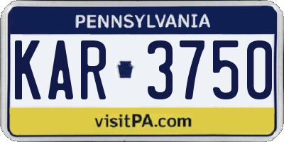 PA license plate KAR3750