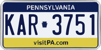 PA license plate KAR3751