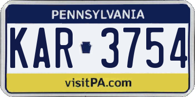 PA license plate KAR3754
