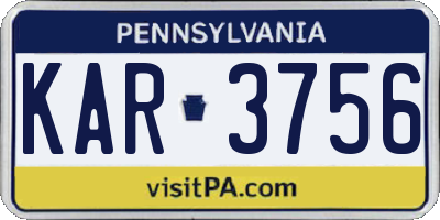 PA license plate KAR3756