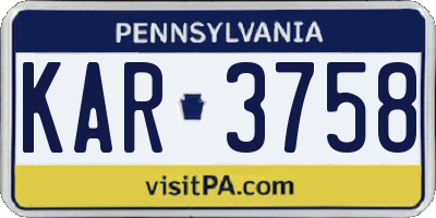 PA license plate KAR3758