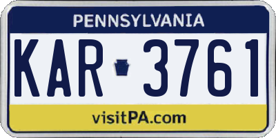 PA license plate KAR3761
