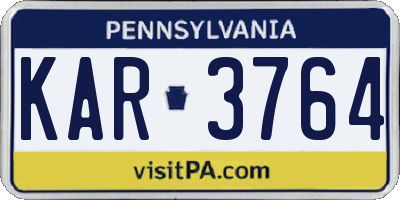 PA license plate KAR3764
