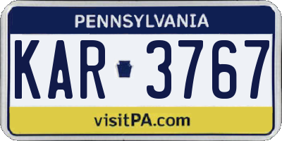 PA license plate KAR3767