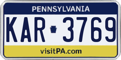 PA license plate KAR3769