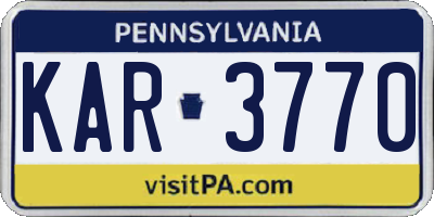 PA license plate KAR3770