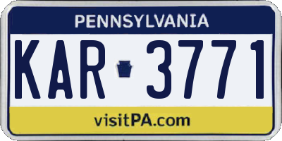 PA license plate KAR3771