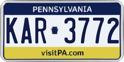 PA license plate KAR3772