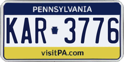 PA license plate KAR3776