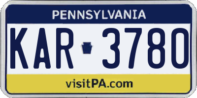 PA license plate KAR3780