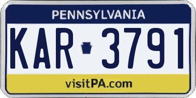 PA license plate KAR3791