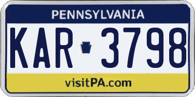 PA license plate KAR3798