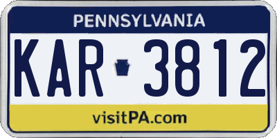 PA license plate KAR3812