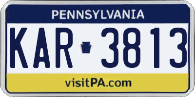 PA license plate KAR3813