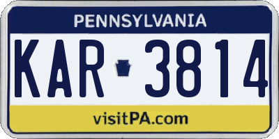 PA license plate KAR3814