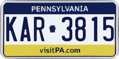 PA license plate KAR3815