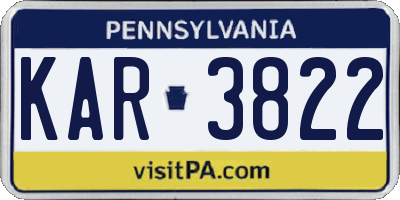 PA license plate KAR3822