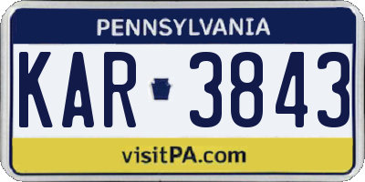 PA license plate KAR3843