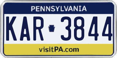 PA license plate KAR3844