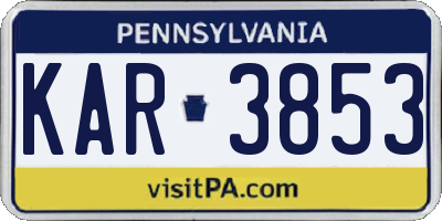 PA license plate KAR3853