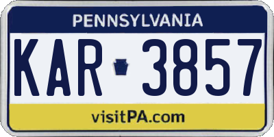 PA license plate KAR3857