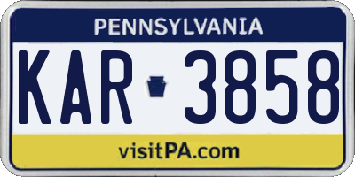 PA license plate KAR3858