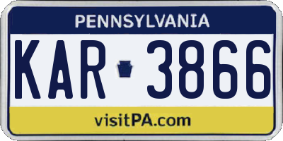 PA license plate KAR3866