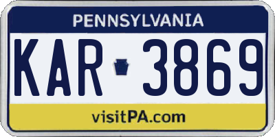 PA license plate KAR3869