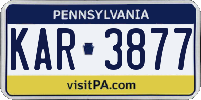 PA license plate KAR3877