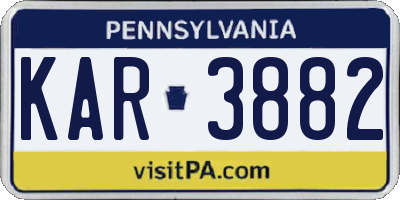 PA license plate KAR3882