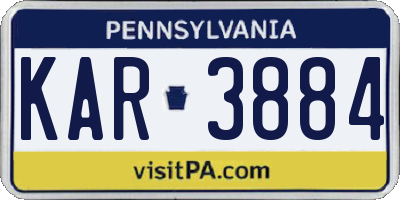 PA license plate KAR3884