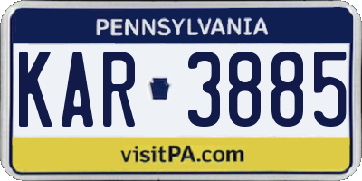 PA license plate KAR3885
