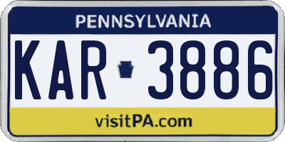 PA license plate KAR3886