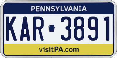 PA license plate KAR3891