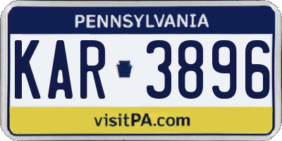 PA license plate KAR3896